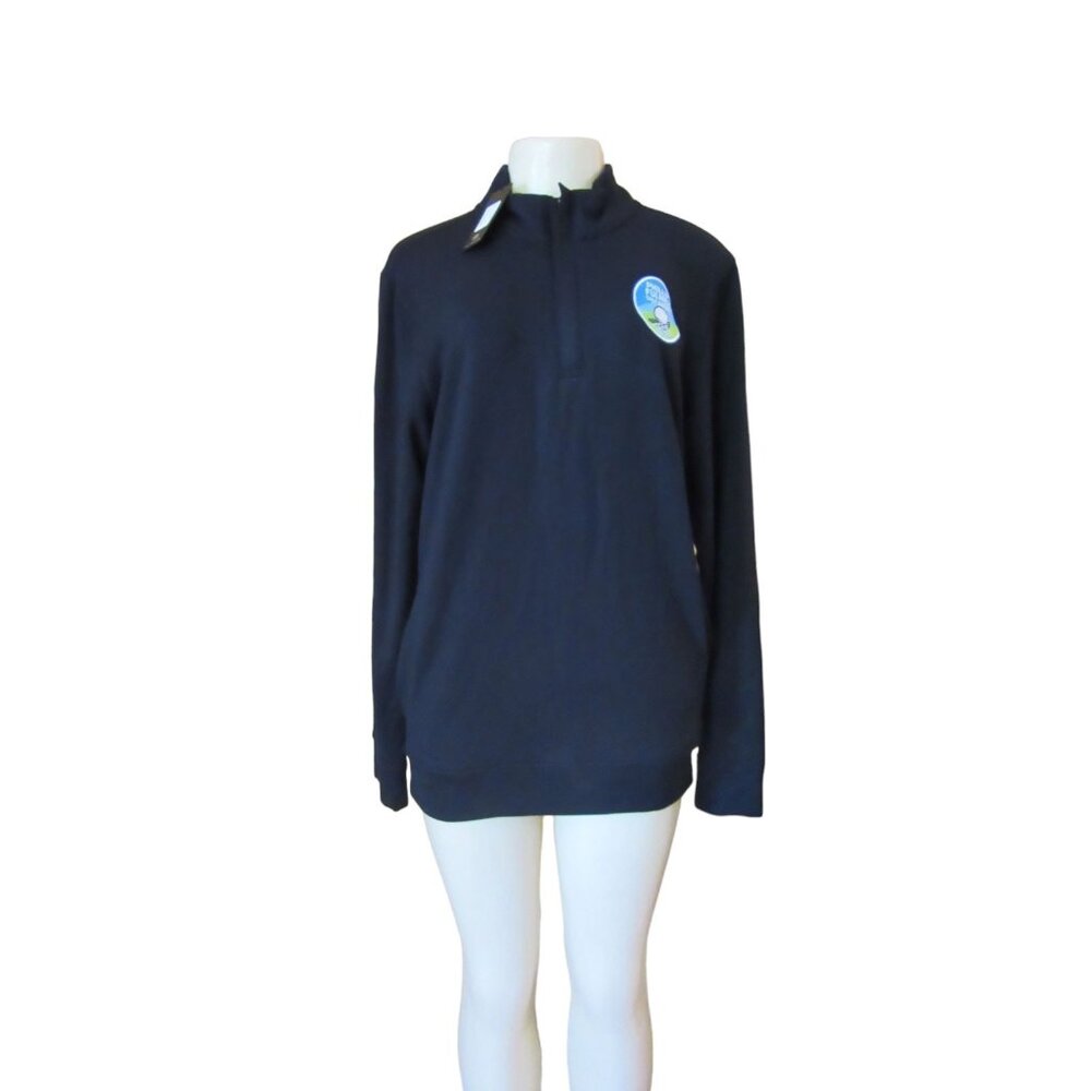 NWT, Travis Mathew Newport 1/4 Zip Phillip Fulmer Golf Classic Black Shirt Sz M